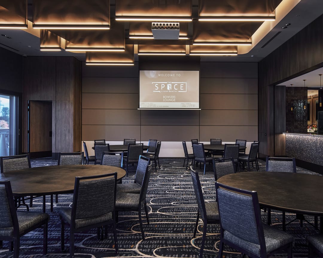 The Space function venue with flexible seating and presentation screen