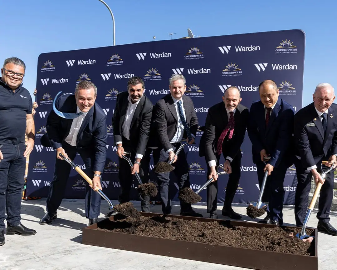 Community leaders break ground with shovels at the Campbelltown RSL ceremony, marking a new chapter for the region