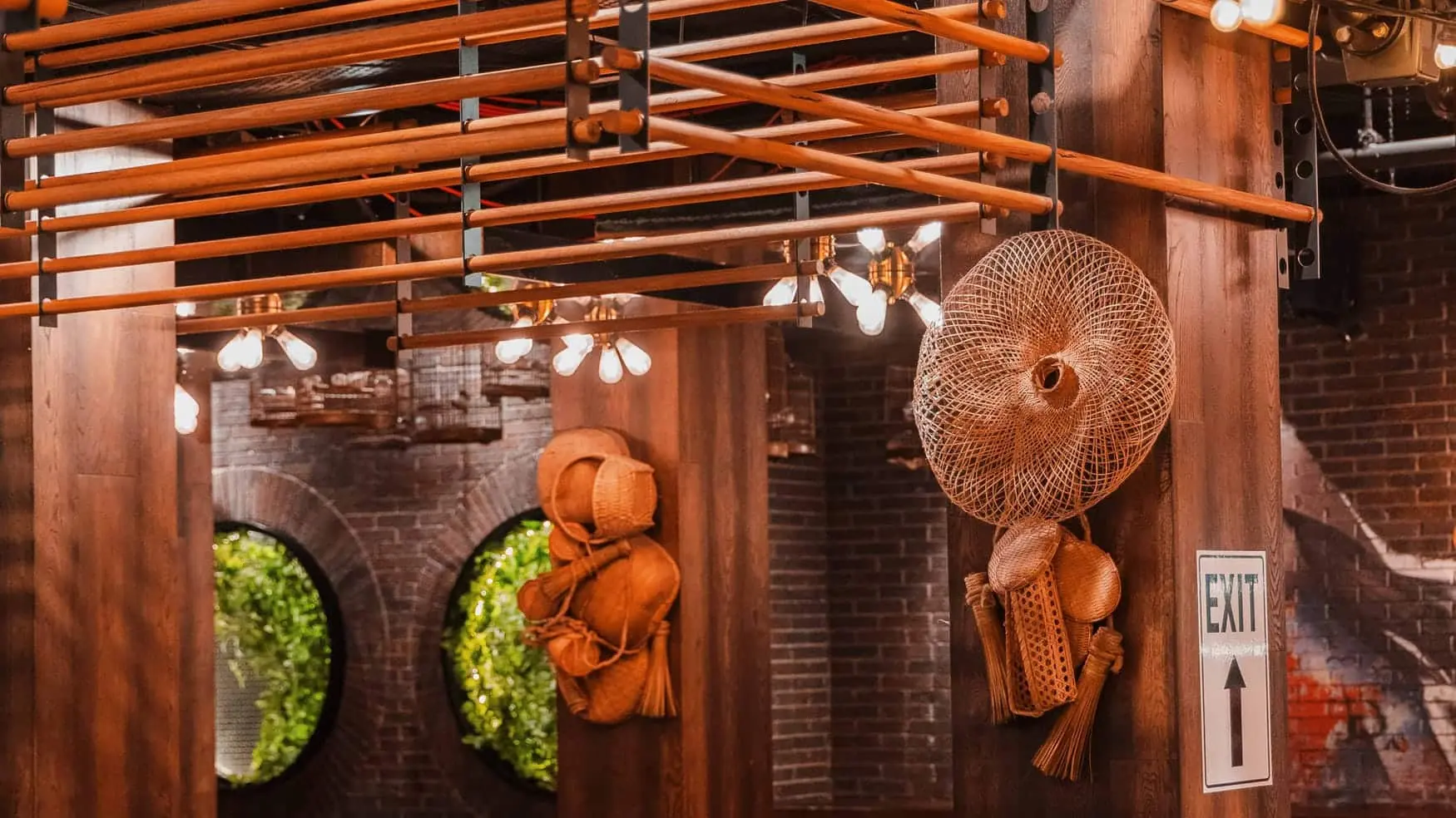 Interior seating and dining space inside District 8 restaurant.