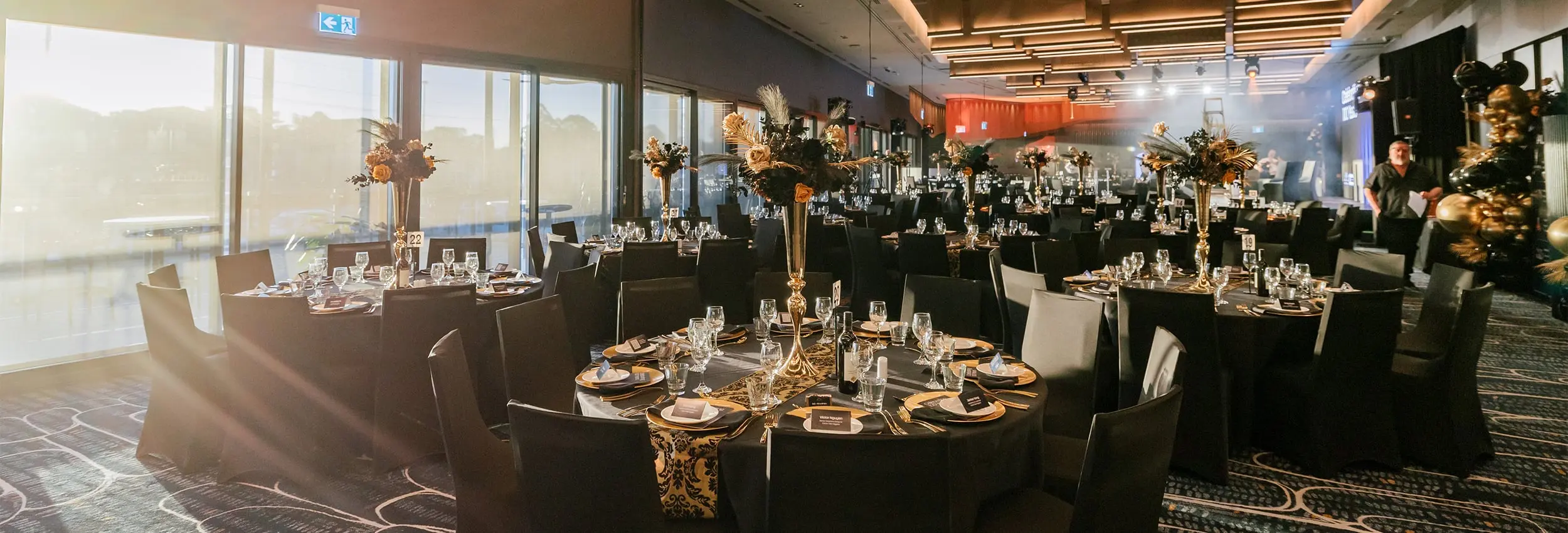 Promotional banner for End of Year functions and Christmas parties at Cabra-Vale venue