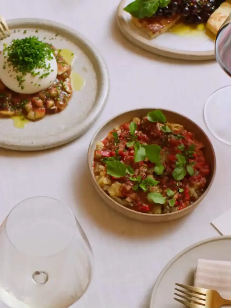 Burrata, salads and shared plates with white wine, part of the premium dining in Canley Vale at Cabravale Club Resort