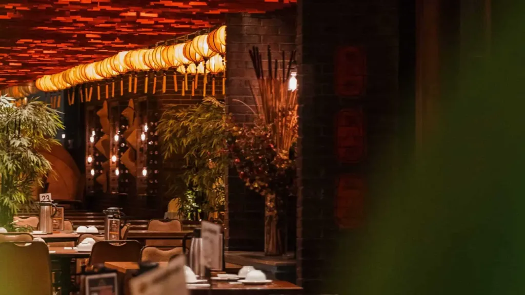 Horizon Asian dining interior showing tables, chairs and lighting