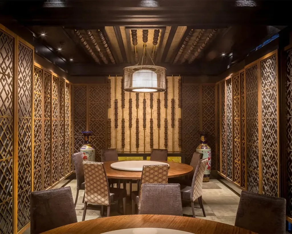 Horizon private dining room with round table and lazy Susan, ideal for Chinese banquets and function rooms in Western Sydney.