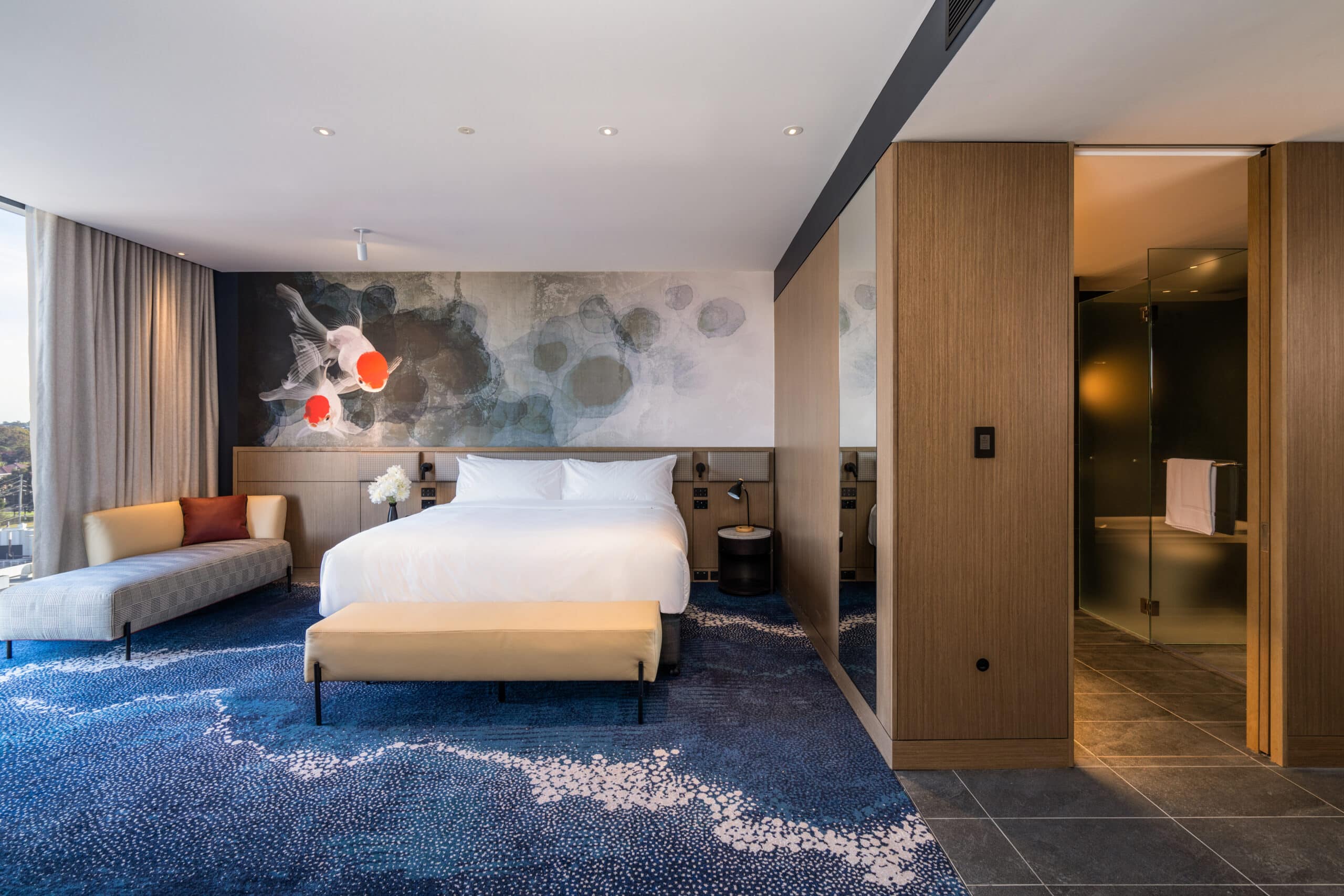 Modern hotel room at Cabravale Club Resort, offering comfortable accommodation in Cabramatta, Western Sydney.