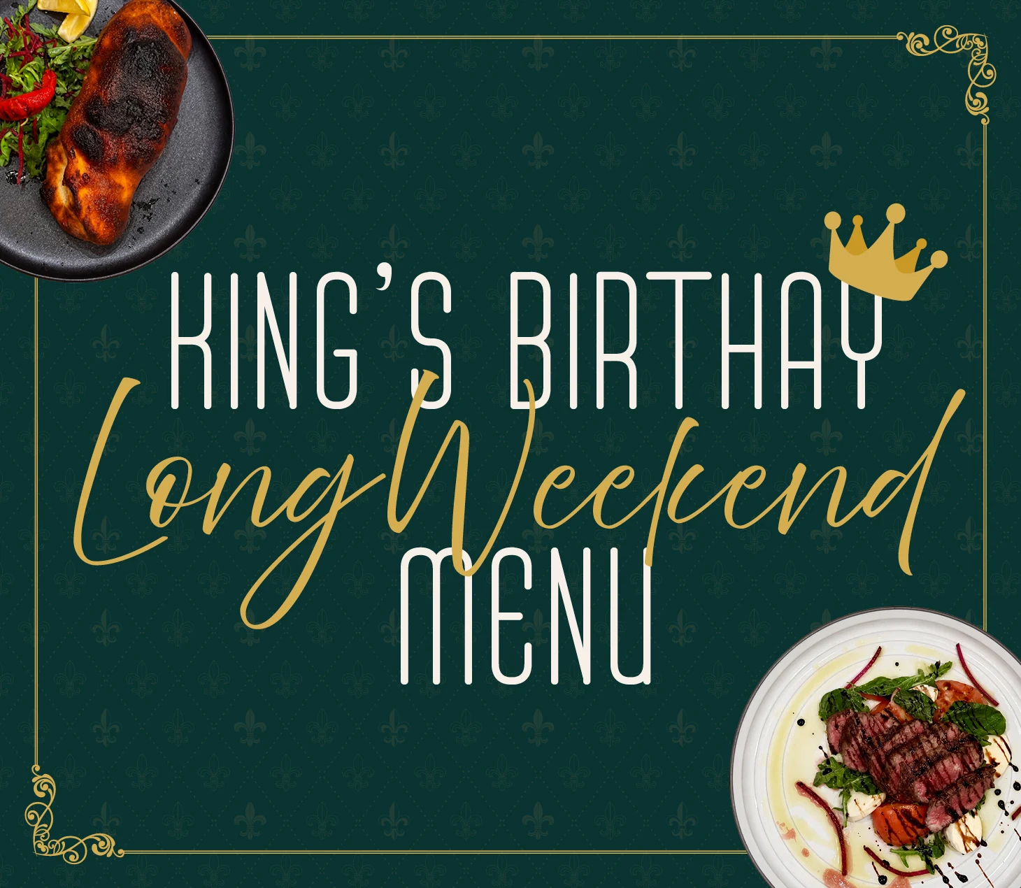 Bistro 1925 King's Birthday Long Weekend menu mobile banner at Cabravale Club Resort