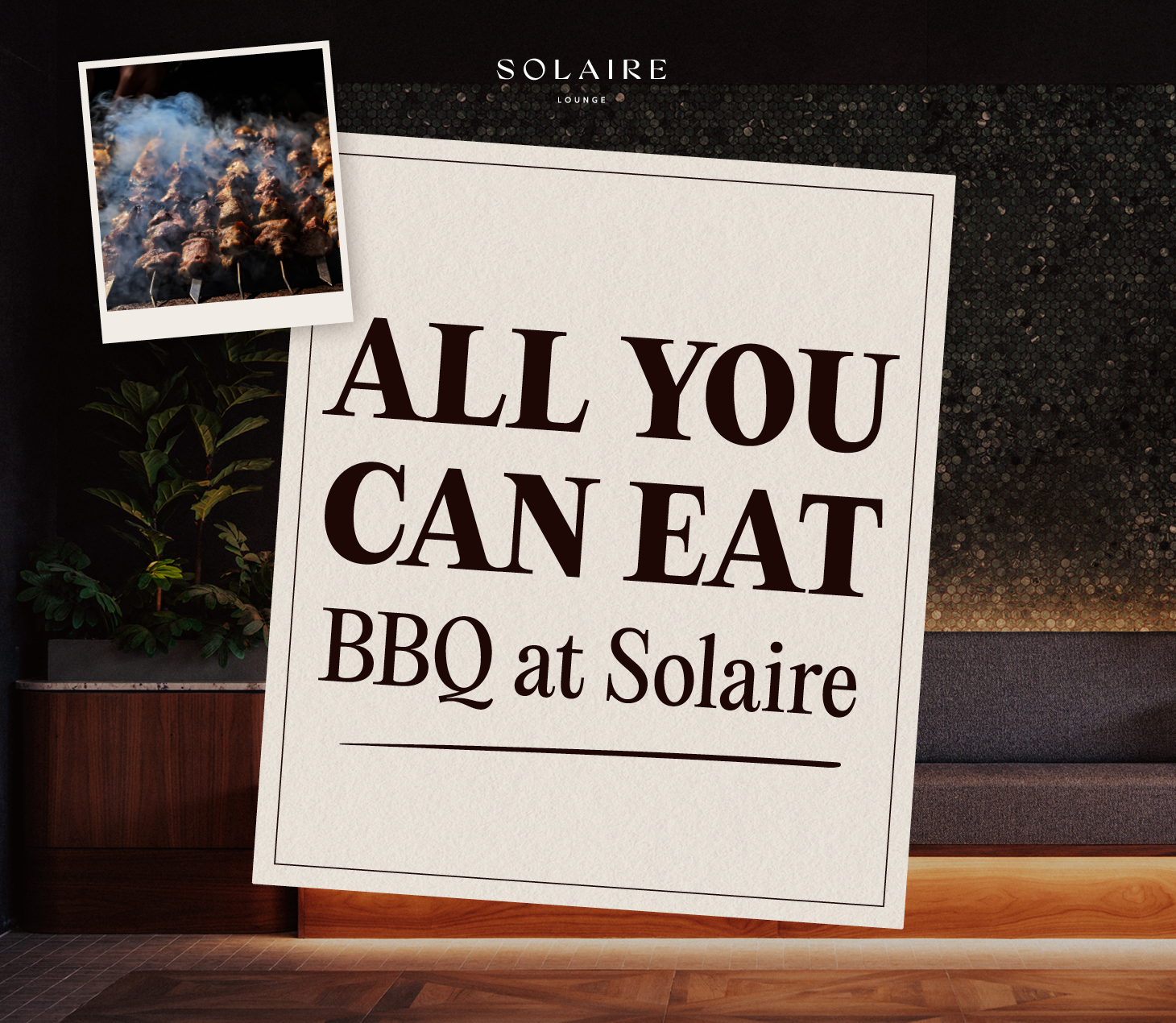 bbq buffet at Solaire for fathers day with charcoal Lebanese bbq and moody bar in western sydney
