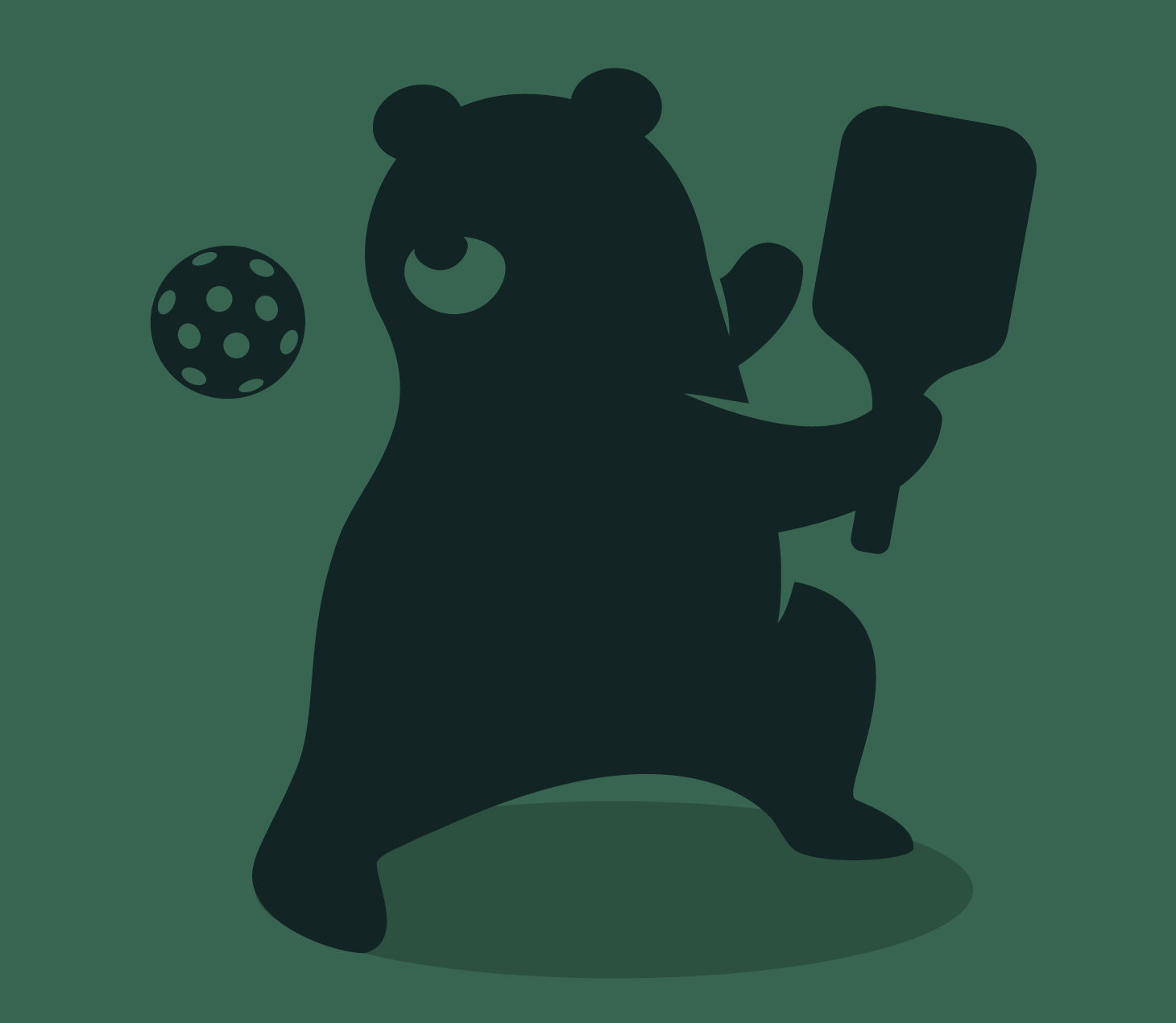 Bear mascot playing pickeball web banner