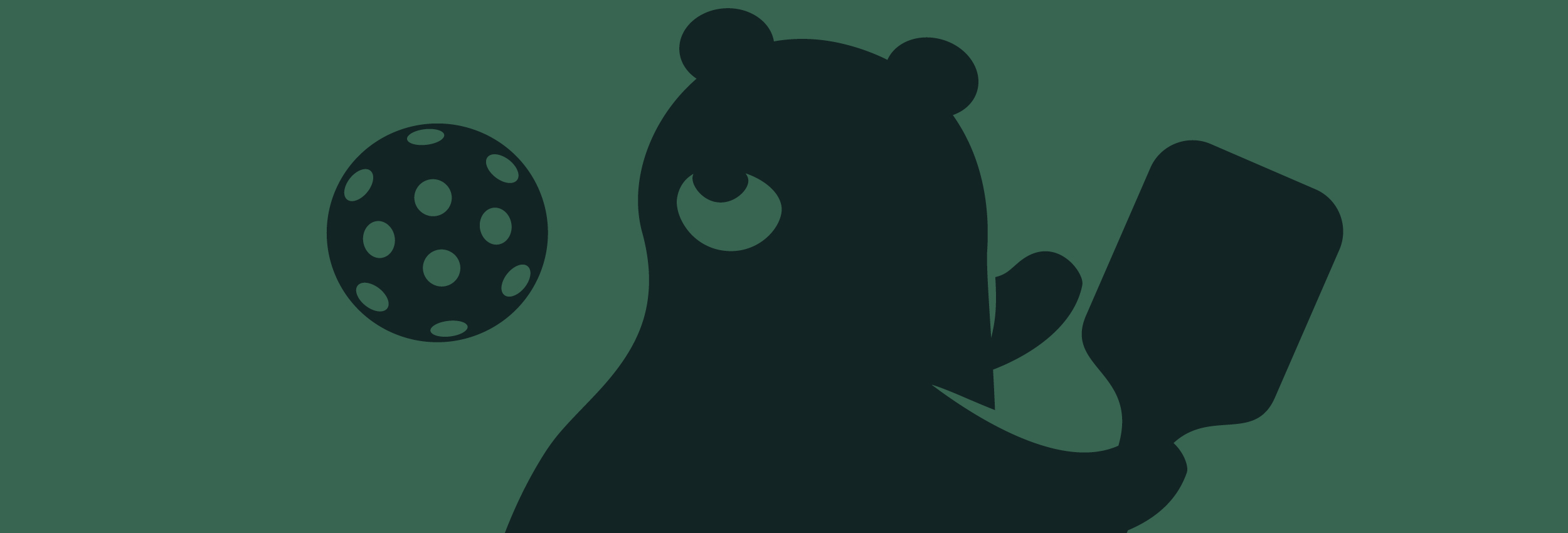 Bear mascot playing pickeball web banner