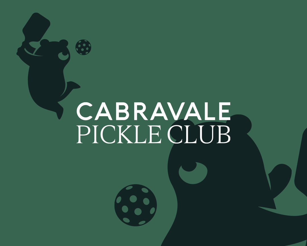 Cabravale Pickle Club logo with a bear mascot holding a paddle, home of the pickleball courts in Cabramatta