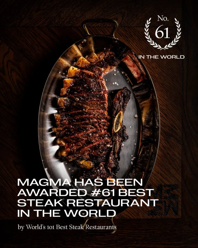 @magmabydanykaram was awarded #61 Best Steak Restaurant in the WORLD and we want to take a moment to congratulate @chefdanykaram and his entire team.

Magma was built on the belief that a world class restaurant would be an exciting addition to the dynamic food scene of our local community and to see Magma receive this praise is so fantastic. 

We look forward to seeing you at Magma soon. @worldbeststeakrestaurants 

#CabravaleClubResort #Magma #worldsbeststeakrestaurant #steakrestaurant #SydneyRestaurants #Top100Steak #steakhouse